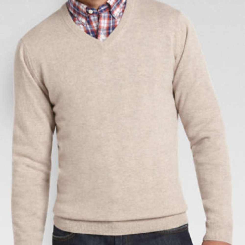 NIP PRONTO UOMO 100% CASHMERE SWEATER XXL-BEIGE
